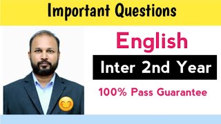 ts inter 2nd year english important questions 2024  Inter 2nd Year english imp questions 2024 [upl. by Nodnol]