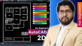 AutoCAD Simple Floor Plan Tutorial for Beginners  Explained in Hindi [upl. by Franci835]