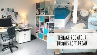 Türkises Teenager Loft  Roomtour  So sieht mein Dachbodenzimmer aus [upl. by Lon964]