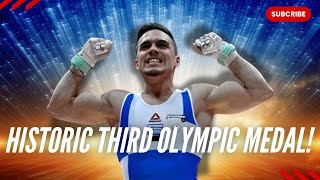 Petrounias makes history with his third Olympic medal in the rings event at the Paris Olympics [upl. by Eeladnerb]