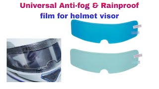 Negaor Helmet Clear AntiFog Film and Rainproof Rain Resistant Films for helmet visor antifog [upl. by Kittie]