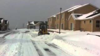 Komatsu WA50 Loader Plowing Snow 2 [upl. by Aerdnwahs]