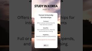 Yonsei University Scholarship koreanscholarship studyinkorea scholarship [upl. by Caputo487]