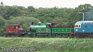 LSWR T3 Class  563 arrives onto the Swanage Railway 30082023 [upl. by Dione]