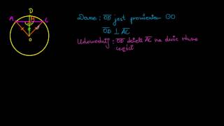 Jeśli promień okręgu przecina cięciwę pod kątem prostym to dzieli ją na połowy  dowód [upl. by Anih]