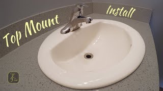 How to Install Bathroom Sink  TOP MOUNT  In Quartz [upl. by Bertle]