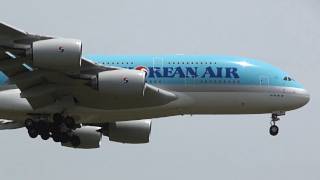 Korean Air Airbus A380800 landing at Narita International Airport [upl. by Gosney]