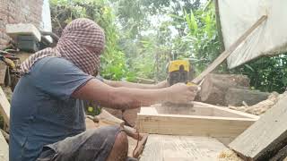 Simple wooden white double bed making 🪚 🔨 🛏️ [upl. by Ecnirp]