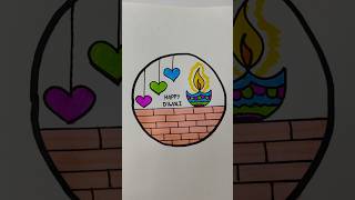 very very easy diwali drawingeasy and simple drawing step by step youtubeshortshappydiwaliart [upl. by Nahej19]