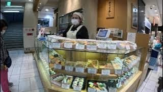 Takashimaya food hall selling Japanese foods including sushi amp bento boxes Walk video  Kyoto Japan [upl. by Friedberg632]