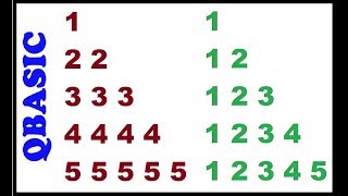 Qbasic Program Pattern Printing 1 22 333 4444 55555 [upl. by Maureen]