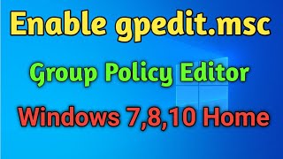 how to enable gpeditmsc in windows 10 home gpedit not found in windows10 home  windows 10 [upl. by Watts]