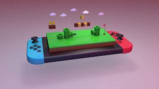 Nintendo Switch Game Reveal Concept  Cinema 4d [upl. by Nyrb]