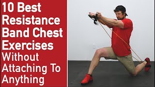 10 Best Resistance Band Exercises For Chest ❌No Attaching Needed❌ [upl. by Korns793]