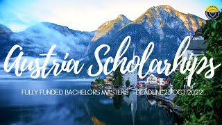 Government of Austria Fully Funded Scholarships 20232024 BSMSPHD [upl. by Abagail]