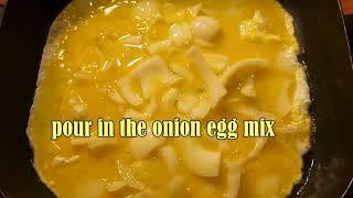 Frying Scrambled Eggs amp Onions [upl. by Elita]