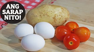 Try this EGG POTATO AND TOMATO breakfast recipe Pwede iulam sa kanin o ipalaman sa tasty bread [upl. by Alvera405]