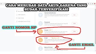 BEGINI CARA MUDAH MENGGANTI DATA AKUN GARENA YANG NOMER HP nya HILANG [upl. by Nosredna]