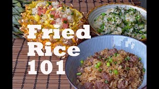 How to Make Any Fried Rice  Three Flavors and Recipes 沙茶牛肉炒饭菠萝炒饭菜心炒饭 [upl. by Nnelg]