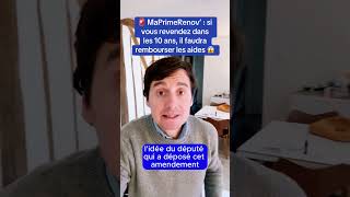 🚨Ma Prime Rénov’  si vous revendez le logement dans les 10 ans il faudra rembourser les aides 😱 [upl. by Peterson]