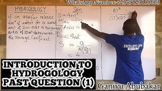 INTRODUCTION TO HYDROGEOLOGY  PAST QUESTION 1  WELL EXPLAINED  hydrogeology [upl. by Arved]