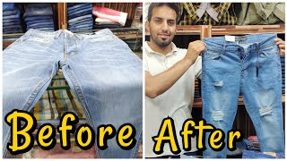 How to make ripped jeans  How to distress jeans  How to ripped jeans at home  Scratch Jeans [upl. by Areivax]