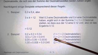 Dezimalzahlen Teil 7 von 9 Multiplikation von zwei Dezimalzahlen [upl. by Meekah]