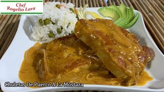 Chuletas De Puerco A La Mostaza  Receta Deliciosa [upl. by Ettenoitna92]