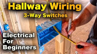 How To Wire A Hallway With Two Switches  3Way Switches And Outlets Explained [upl. by Lorou]