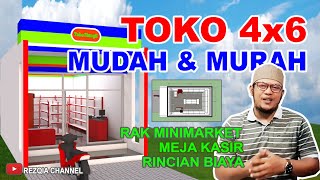 Layout Toko 4x6 Minimarket Rumahan Mudah dan Murah  Anggaran Biaya Kecil [upl. by Clara]