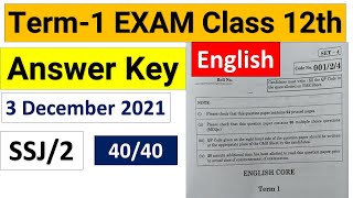 english Answer key 2021  00124  english Term 1 Paper Solutions  english class 12 answer key [upl. by Tyrone]