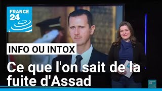 Chute dAssad  ce que lon sait de la fuite de lancien président syrien • FRANCE 24 [upl. by Etnuad162]