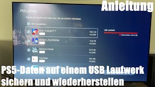 PlayStation 5 PS5Daten auf einem USBLaufwerk sichern und Wiederherstellen  PS Backup Anleitung [upl. by Assirrak74]