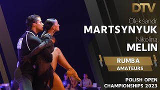 Rumba  Martsynyuk Oleksandr amp Nikolina Melin  Amateur  Polish Open Championships 2023 [upl. by Ocirne]