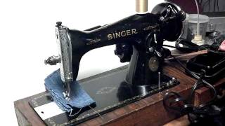 Vintage 1946 Heavy Duty Singer 1590 Sewing Machine AG641355 [upl. by Mamie]