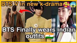 BTS V in new kdrama🥰😱  BTS finally wears Indian outfits 🇮🇳  bts Tamil [upl. by Jilleen]