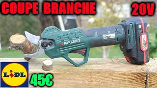 LIDL coupe branche sans fil PARKSIDE PAAS 20Li B1 20V 28MM type Einhell Sécateur GELS 18 Li [upl. by Ydnahs]