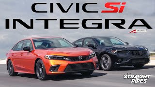 2023 Acura Integra vs Honda Civic Si  Worth the 10k Difference [upl. by Rissa]