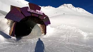 La Plagne guide from Roche de Mio to Belle Plagne via Le Tunnel in the morning Jan 2019 [upl. by Anaillil177]