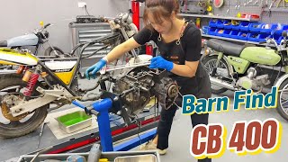 Barn Find CB400 Rescue Time Lapse P2 [upl. by Ynatsyd]