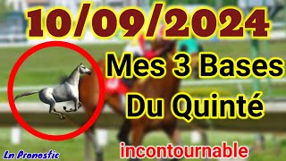 Pronostics PMU Mes 3 bases incontournable MARDI 10 SEPTEMBRE 2024 AUTEUIL [upl. by Anayi640]