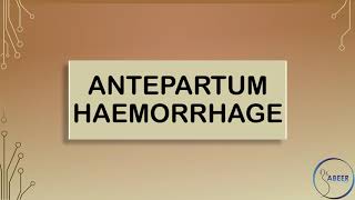 RCOG GUIDELINE Antepartum Haemorrhage Part 1 [upl. by Silbahc311]