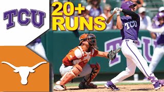 Texas vs TCU Baseball Highlights  30 HITS 20 RUNS  College Baseball Highlights 2023 [upl. by Odnalref]