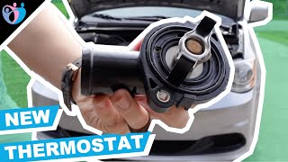 how to replace a thermostat on dodge grand caravan  P0128 Fixed [upl. by Emiatej513]