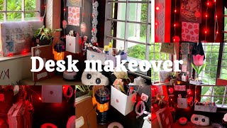 New desk makeover 🌷🪞 diy shelf makingsetting lights [upl. by Strickland807]