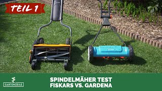 Spindelmäher Test 12  2 Geräte von Gardena und Fiskars im Vergleich [upl. by Veejar]