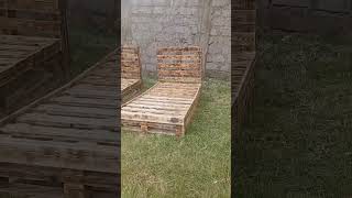 Pallet bed in Kenya palletskenya automobile palletbed woodworking palletfurniture wood diy [upl. by Ardolino]