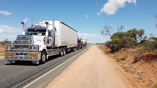 Australian truck Road Trains in the outback [upl. by Rozele]