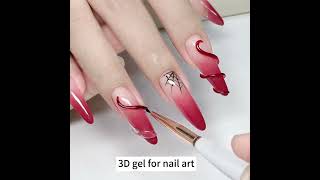 【3D gel】how to do nail with 3D gel and nail gradient nails gelnaildesigns naildesign nailsart [upl. by Afital]