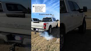 67 Powerstroke 4 Inch Straight Pipe VS 5 Inch Straight Pipe powerstroke truck automobile [upl. by Bivins]